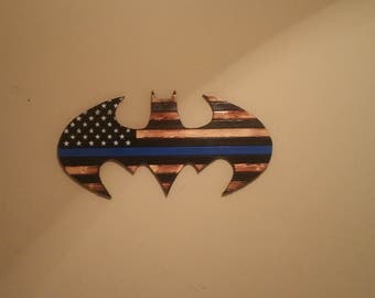 Batman symbol Thin Blue Line Flag