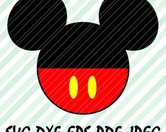 Mickey Mouse Head SVG DXF Eps Vector Cuttable File Cricut Cameo Silhouette Die Cut Vinyl Cut File Screen Printing Disney Printable Design