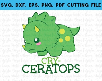 Cry-Ceratops Dinosaur SVG, DXF, EPS,Pdf Png Files for Cutting Machines Cameo or Cricut Dino svg files, baby svg