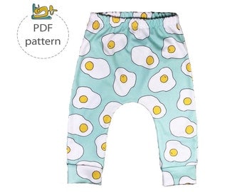Baby pants pattern, PDF sewing pattern, Baby leggings sewing pattern, kids pants pattern, NB - 6 years