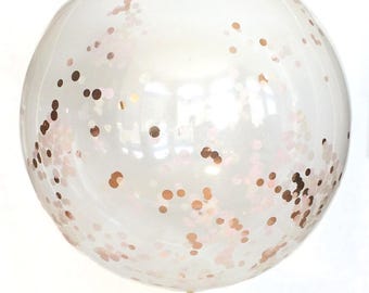 Confetti Balloon / Rose Gold Jumbo 36" balloon