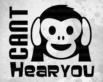 Monkey SVG/ Emoji DXF/ Emoji Clipart/ Svg Files for Silhouette Cameo or Cricut, emoji svg files, emoji files, emoji cut files, funny svg