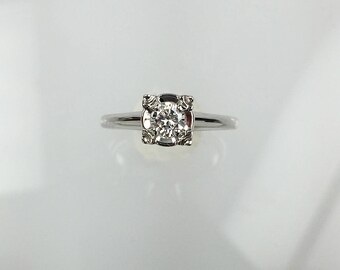 Vintage 1950's diamond solitaire engagement ring .20ct