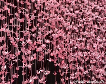 Pink Origami Cranes Garlands ** 10 strands