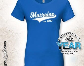 Marraine Since (Any Year), Marraine Gift, Marraine Birthday, Marraine tshirt, Marraine Gift Idea, Baby Shower, Pregnancy