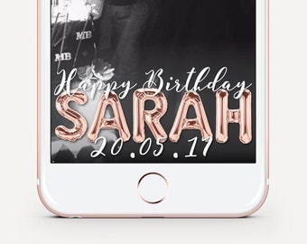 24 Hour Turnaround! Snapchat Birthday Geofilter, Rose Gold Birthday Filter, Foil Balloon Birthday, Birthday Geofilter, Birthday Filter
