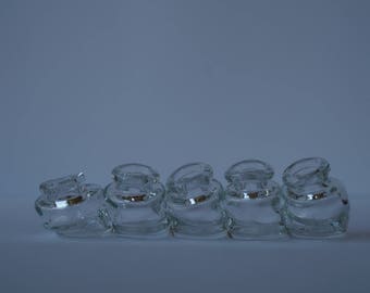 5 mini vase, glass, handmade