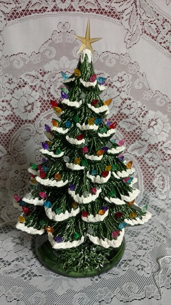 Ceramic Christmas Tree Lighted 14 Nowell Vintage Mold