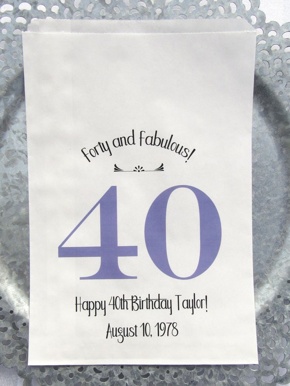 40th Birthday - 40th Birthday Favor Bags - 40th Birthday Favors - Favor Bags - Milestone Birthday - Adult Birthday - Adult Favors Il_570xn