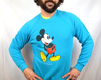 Vintage 80s Blue 1980s Mickey Mouse Sweatshirt