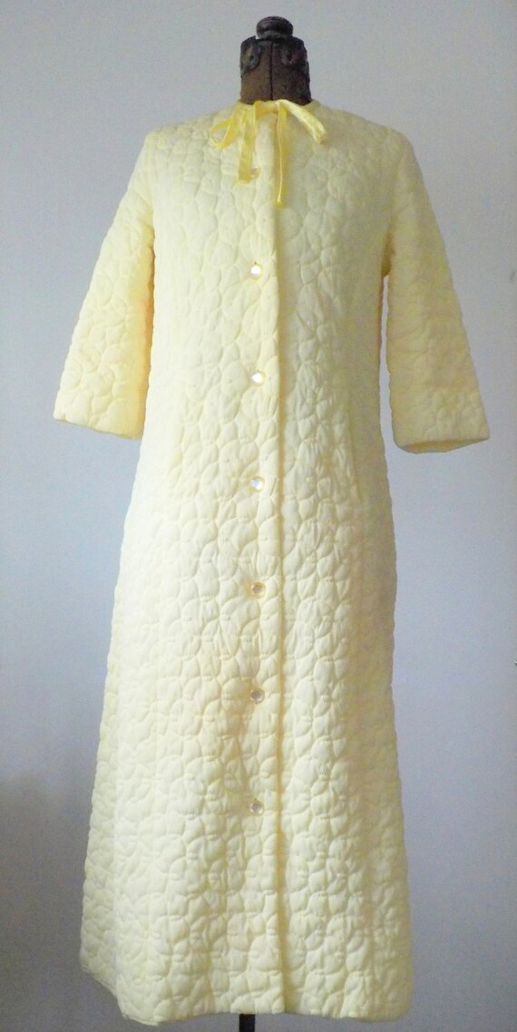 Items similar to Vintage Bathrobe Yellow Quilted Robe • Vintage Vanity