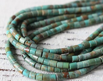 JOE FOREMAN Blue Semi Turquoise Tube Beads - 4x13mm, 15 Strands, For Jewelry Making DIY