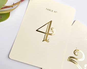Wedding Table Number - Gold Table Numbers - Elegant Numbers - Table Numbers Gold - Gold Foil Table Numbers - Table Number Set - Rose Gold