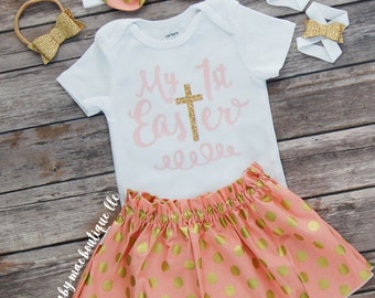 First Easter Outfit Baby Girl Easter Dress With Glitter You Choose Colors Fabric