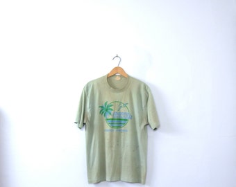 Vintage 70's graphic tee, Florida Tarpon Springs, distressed shirt, distressed tee, size XL / large