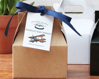 12 - Airplane Baby Shower Favors - Mini Gable Boxes - baby shower favors, baby shower box, boy shower favors, Mini gable favor boxes