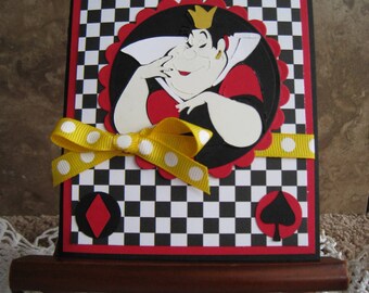 Queen of Hearts Handmade Card - Alice in Wonderland - Cricut