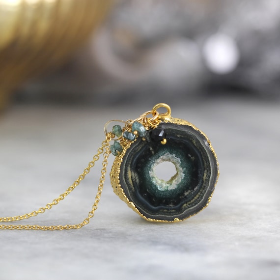 Stalactite & Blue Diamond Necklace - Stalactite Necklace