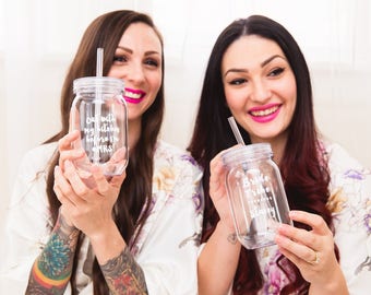 Bachelorette party cup for the bride, bride tribe mason jar tumbler, for bridal shower does this make me look engaged