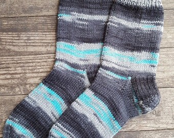 Hand Knitted Wool Socks For Men-Colorful socks-Multiple sizes