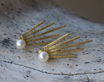 Gold ear jacket earrings, gold earring jackets, gold ear stud earrings, silver earrings, silver ear jackets, double sided earrings