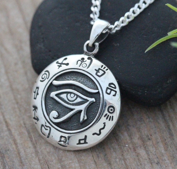 Sterling Silver Eye of Horus Protection necklace. Eye of Ra