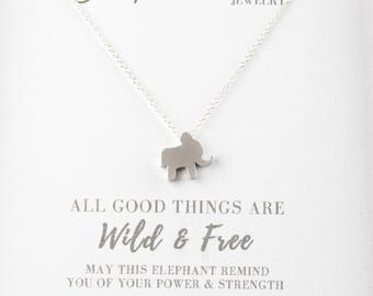 Silver Elephant Good Luck Necklace - Sterling Silver