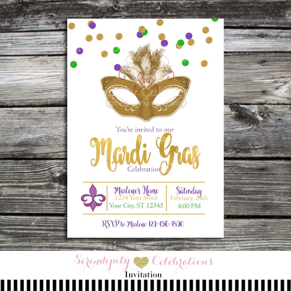 mardi gras invite zazzle