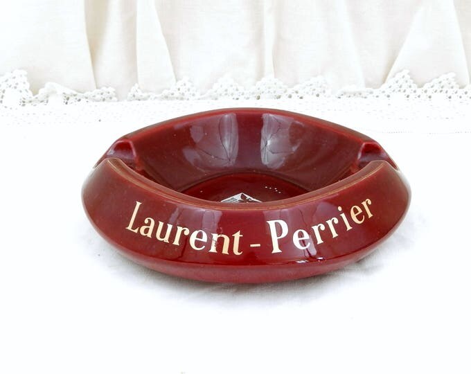 Large Vintage Laurent Perrier Champagne Ashtray, Mid Century Smoking Paraphernalia, Decor, Retro Cigar Ash Tray, Man Cave , Tobacciana