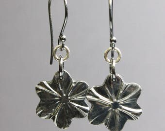 Sterling Silver Flower Earrings, Flower Earrings, Flower Jewelry, Organic Earrings, Nature Earrings, Sterling Silver Earrings, Earrings
