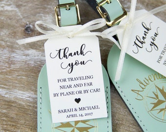 Thank You Tag - Wedding Favor Tag - Luggage Favor Tag - Wedding Favor - Custom Tags - Destination Wedding - MEDIUM Size - 2 5/8 x 1.5 inch