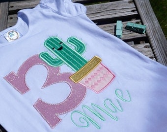 Cactus shirt Cactus birthday shirt Cacti shirt girls birthday shirt first birthday onesie girls 3rd birthday cactus favors party favors