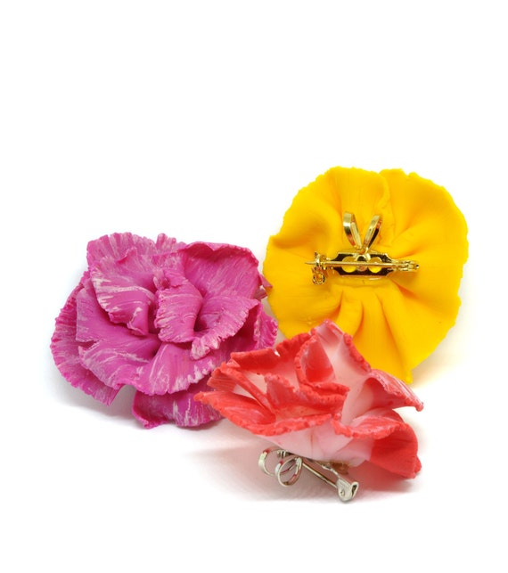 Items similar to Carnation Brooch Pendant in Different Colors 2 in 1