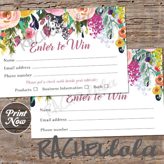 raffle ticket card printable prize entry ticket enter to