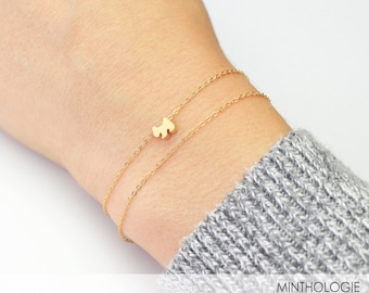 Dog Bracelet B17 • Puppy Bracelet, Tiny Dog Bracelet, Dainty Bracelet, Gold Bracelet, Gold Dog Bracelet, Pet Bracelet