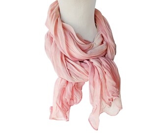 Blush scarves, blush chiffon scarf, pink silk scarf, pink chiffon scarf, crinkle chiffon, blush pink, silk summer scarf, silk summer wrap