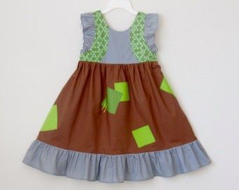 Trolls Branch Inspired Dress. Troll Dress for Girl Sizes 1-8