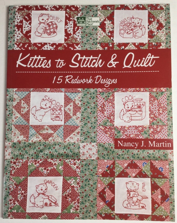 Redwork Quilt Book KITTIES TO STITCH & Quilt pattern book ...