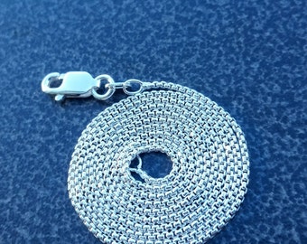 Sterling Silver Chain >< 1MM Chain >< Sterling Silver Jewelry >< 20 Inch Chain >< Sterling Silver Box Chain >< Rounded Box Chain >< Delicate