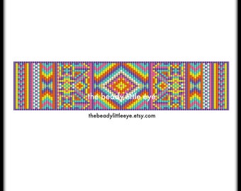 Bead Loom Pattern - Loom Tutorial - Beading Pattern - Loom Beading Pattern - Bracelet Tutorial - Bracelet Pattern - Loom Pattern - FIESTA