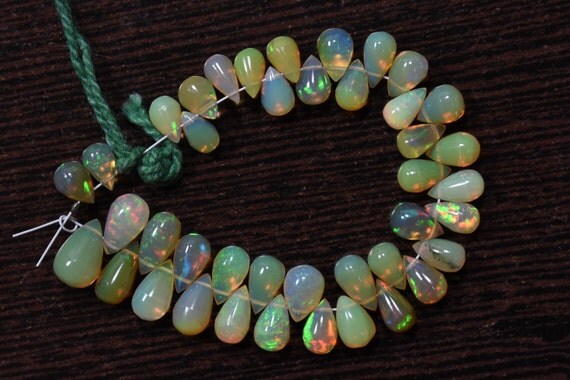 Rare Amber Opal Natural Multi Fireplay-6-9mm 40 Beads