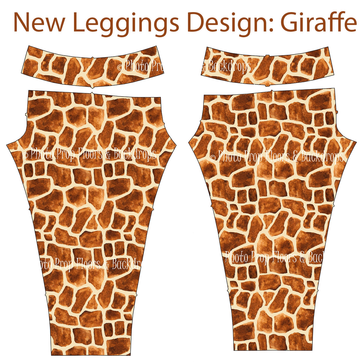 Giraffe Print Leggings Custom Design Stretchy Spandex Yoga