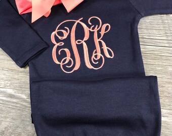 Baby Girl Coming Home Outfit, Headband, Monogrammed, Personalized, Newborn Coming Home, Gown, Baby Shower Gift, Custom, Hospital Pictures