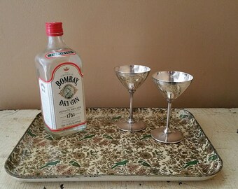 Vintage Alfred E Knobler Alcohol Proof BarTray Tropical Bird Design