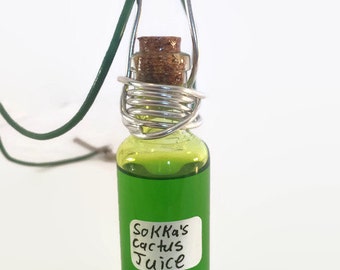 Avatar The Last Airbender ATLA Inspired Sokkas Cactus Juice Glass Bottle Necklace