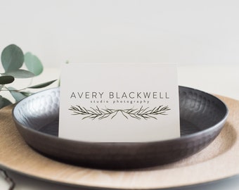 Premade Logo Design | Watercolor Laurel Logo | Laurel Leaf Logo | Photography Logo | Boutique Logo | Small Business Logo | PL-112