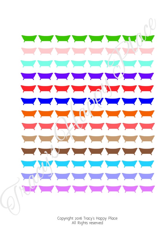 Bathtub Stickers/Bathtub Planner Stickers/Printable