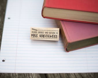 Please Correct And Return Customizable Teacher Stamp - Teacher Appreciation Gift - Teacher Gift - Teacher Grading Stamp - T9