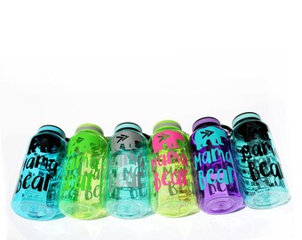 MAMA BEAR bottle - Motivational Water Bottle - daily water intake bottle - gym bottle - tribal style BPA free 34 Oz workout waterbottle