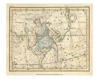 Celestial Map of the Universe Astronomy Art Print Antique